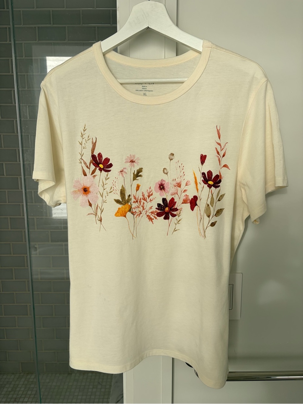 Zoe + Liv Cream Crewneck Tee